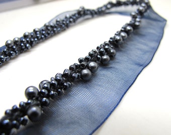 21mm Seed Beads and Pearls Twisted Piping Trim|Lip Cord|Lace Trim|Edging Trim|Cushion Making|Costume Doll Miniature Decorative Bead Lace