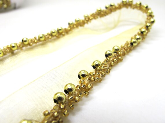 21mm Seed Beads and Pearls Twisted Piping Trim|Lip Cord|Lace Trim|Edging Trim|Cushion Making|Costume Doll Miniature Decorative Bead Lace