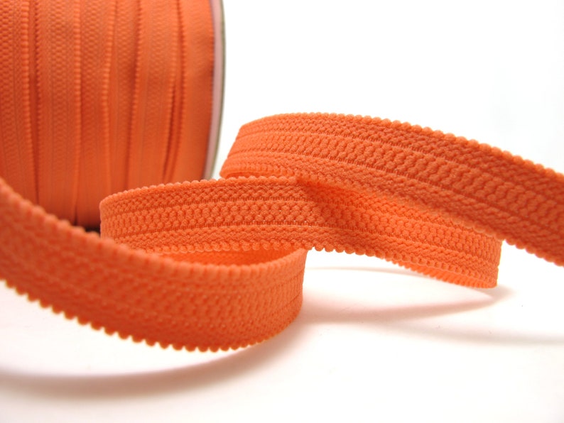 CLEARANCE|8 Yards 12 Inch Orange Decorative Pattern Lingerie Elastic|Headband Elastic|Skinny Narrow Stretch Lace|Bra Strap EL104