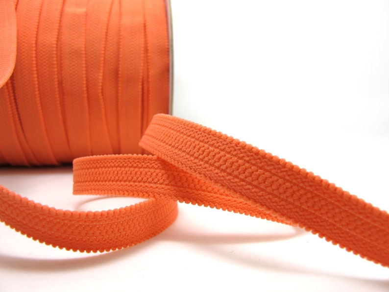 CLEARANCE|8 Yards 12 Inch Orange Decorative Pattern Lingerie Elastic|Headband Elastic|Skinny Narrow Stretch Lace|Bra Strap EL104