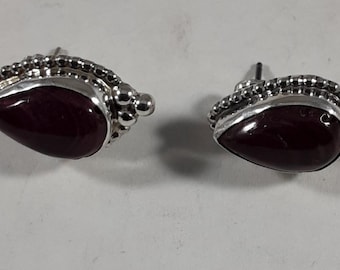 Teardrop Purple Spiny Oyster Shell Stud Earrings