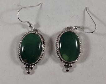 Green Dangle Turquoise Earrings