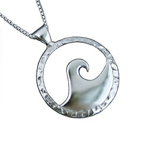 Wave Necklace Silver, Ocean Wave Necklace, Wave Jewelry, Handmade Necklace, Beach Necklace, Beach Jewelry Ocean Jewelry Birthday Surfer Gift