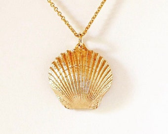 Gold Camino De Santiago Shell Necklace, Pilgrimage Necklace, Camino Scallop Shell Necklace, Santiago Shell Necklace, #CaminoDeSantiagoShell