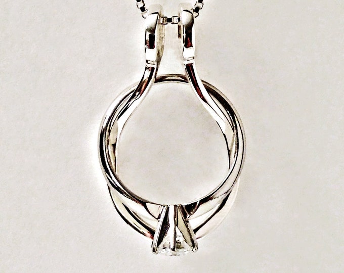 Ring Holder Necklace SILVER BELLA Wedding Ring Holder Etsy