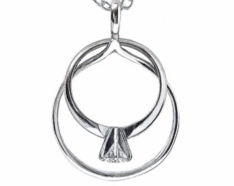 Ring Holder Necklace Silver Full Circle Engagement Ring Necklace Holder Wedding Ring Keeper Necklace Doctor Nurse Surgeon Widow Gift for her
