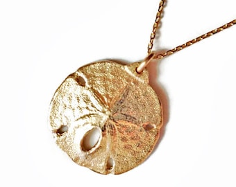 14K Solid Gold Sand Dollar Necklace Ocean Jewelry Trending Jewelry Trending Items Seashell Necklace Nature Jewelry Shell Pendant Necklace