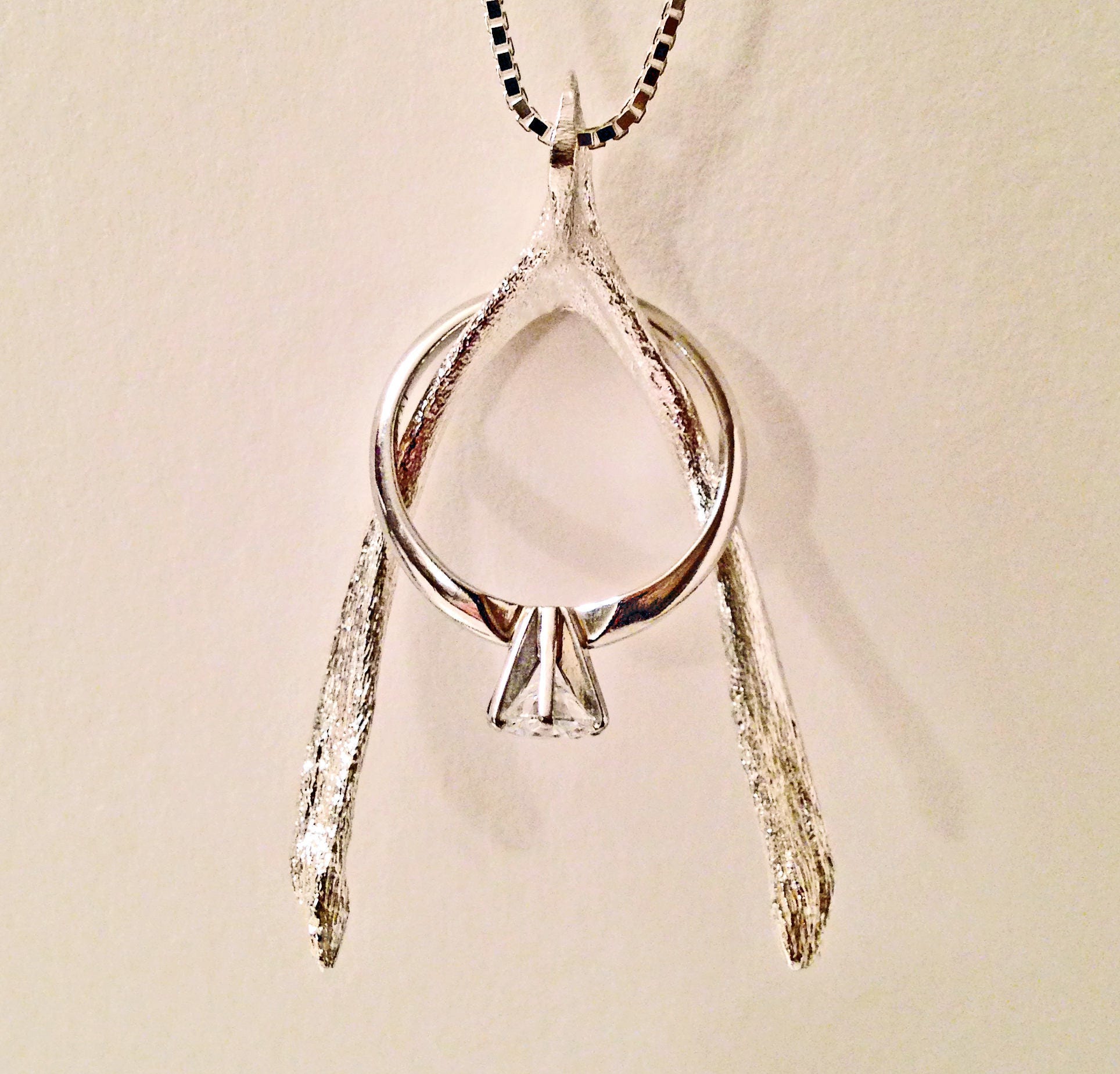 Ring Holder Necklace Wishbone SILVER Wedding Ring Holder Etsy