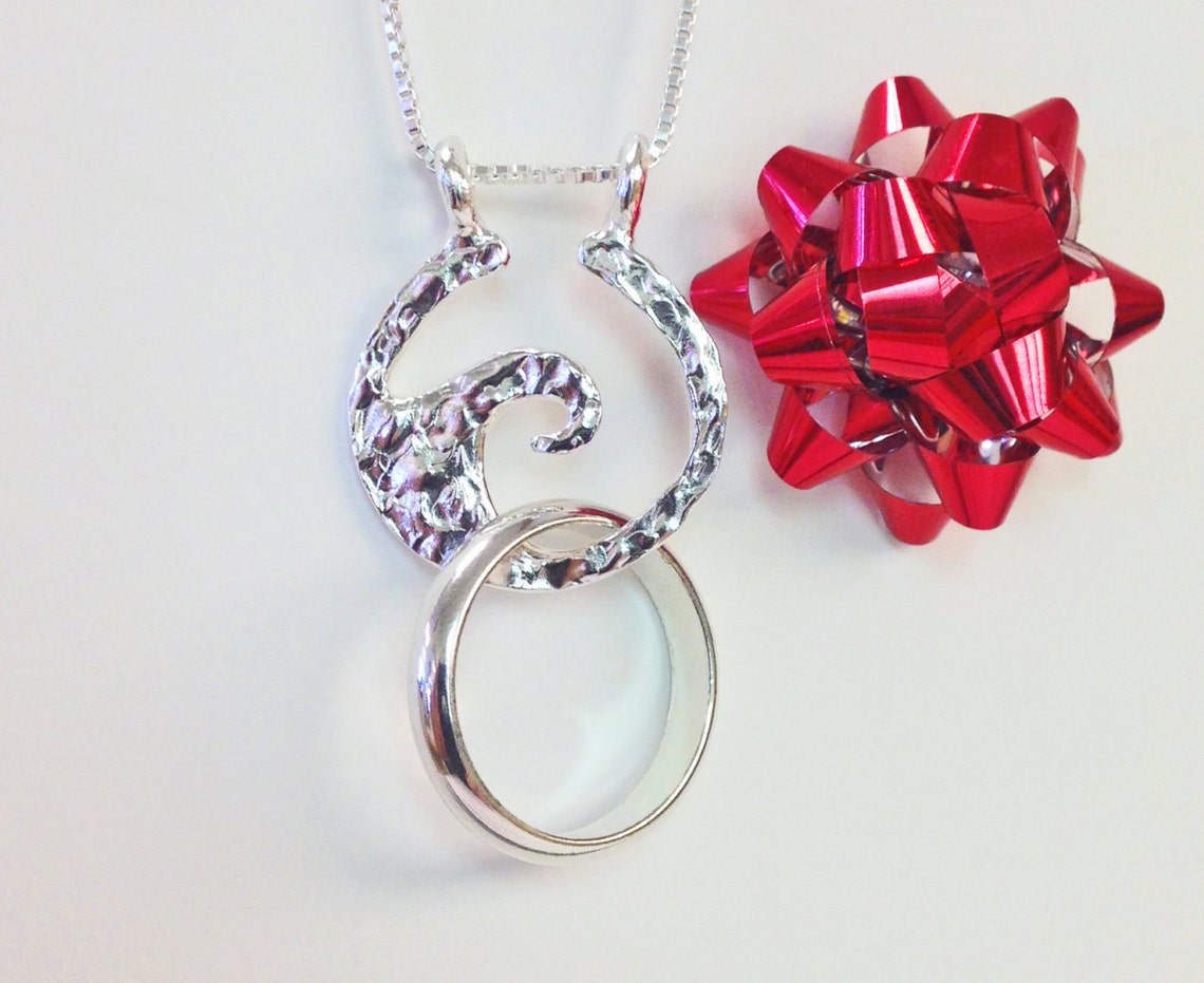 Wave Ring Holder Necklace SILVER Ring Necklace Holder Etsy