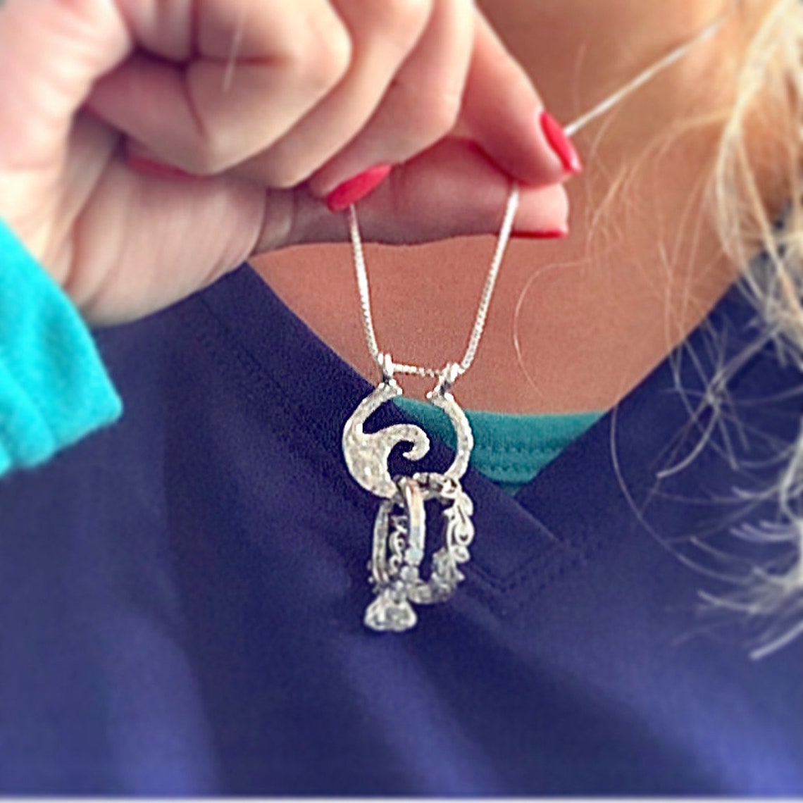 Wave Ring Holder Necklace SILVER Ring Necklace Holder Etsy