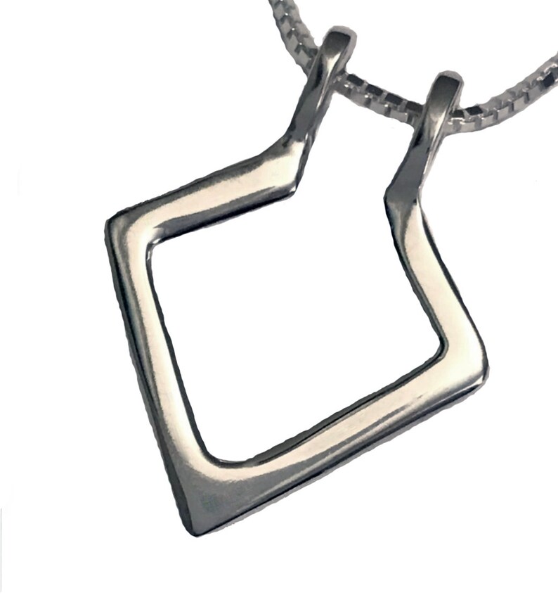 Ring Holder Necklace SILVER GEOMETRIC Wedding Ring Necklace Etsy