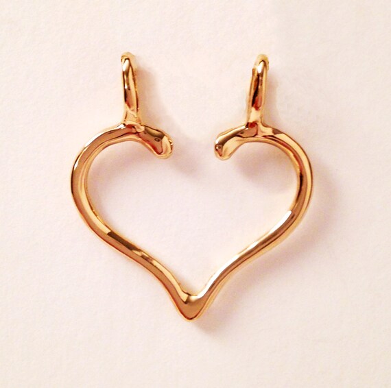 Gold Ring Holder Necklace Heart or Hammered or Smooth Holder Etsy
