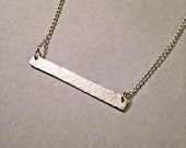 Bar Necklace Trending Jewelry Hammered Silver Bar Necklace Handmade Silver Bar Necklace Layered Necklace Layering Necklaces Trending Items