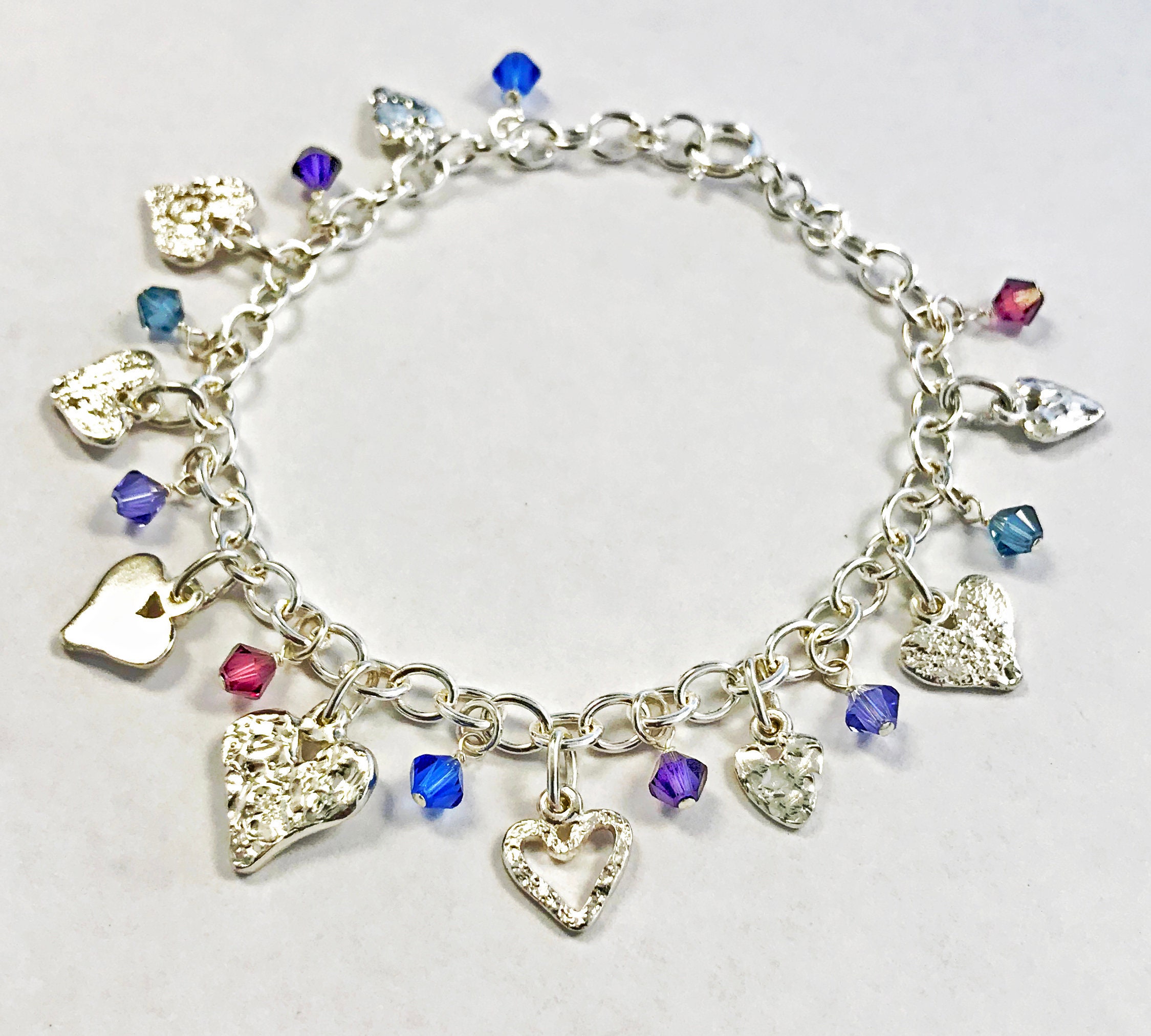 Heart Bracelet for Woman Heart Bracelet for Girl Heart Charm Etsy