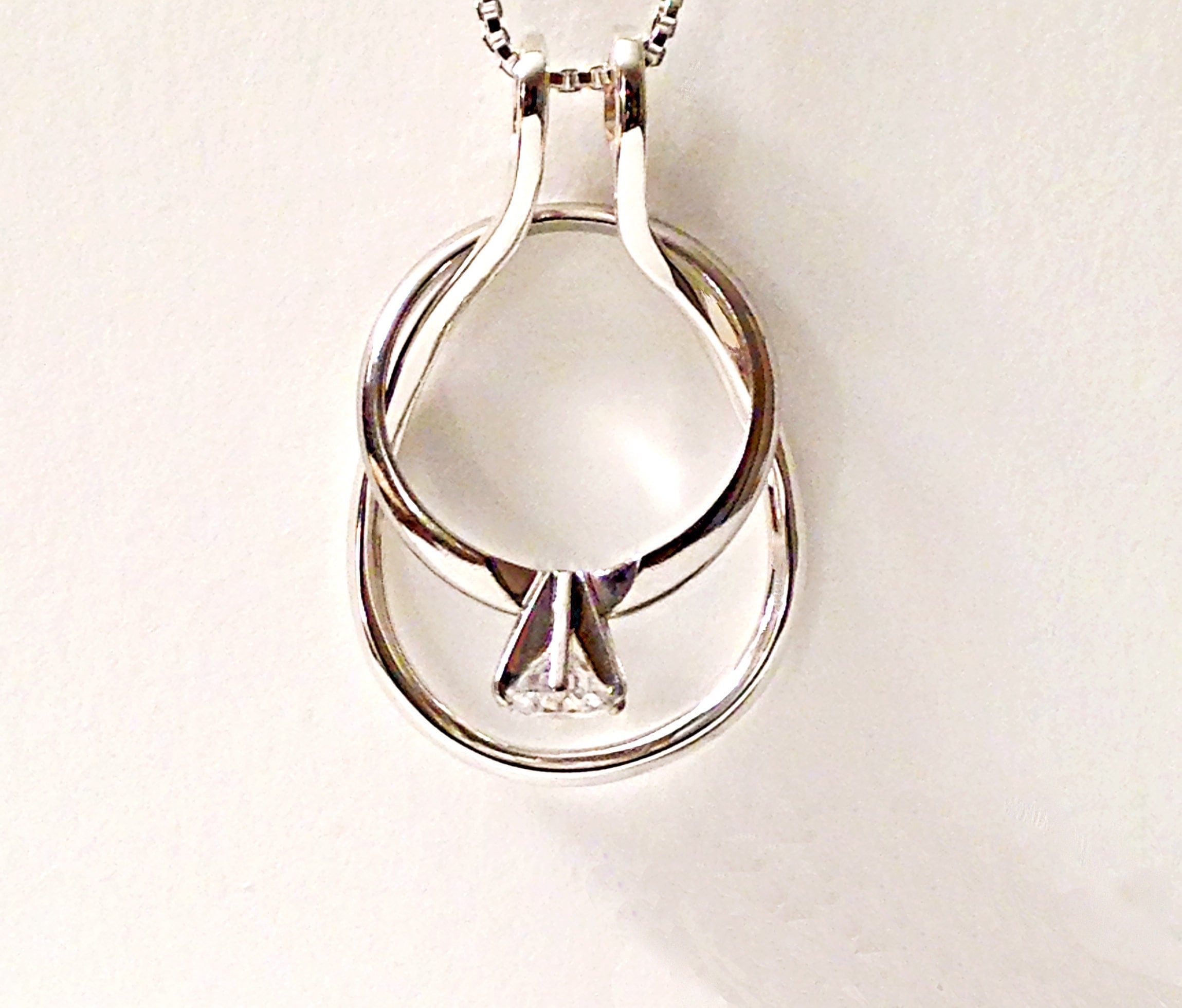 14K Ring Holder Necklace White Gold