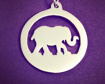 Lucky Elephant Necklace Sterling Silver Good Luck Elephant Jewelry Silver Elephant Necklace for Women Men Mom Birthday Christmas Present Her