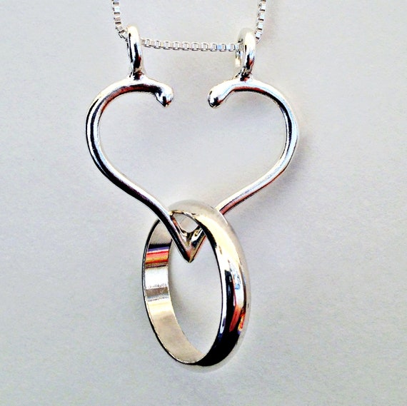 Ring Holder Necklace Silver Wedding Ring Holder Necklace Ring Etsy