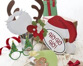 Items similar to Christmas Photo Booth props, party props, Photo Booth props, decoration props