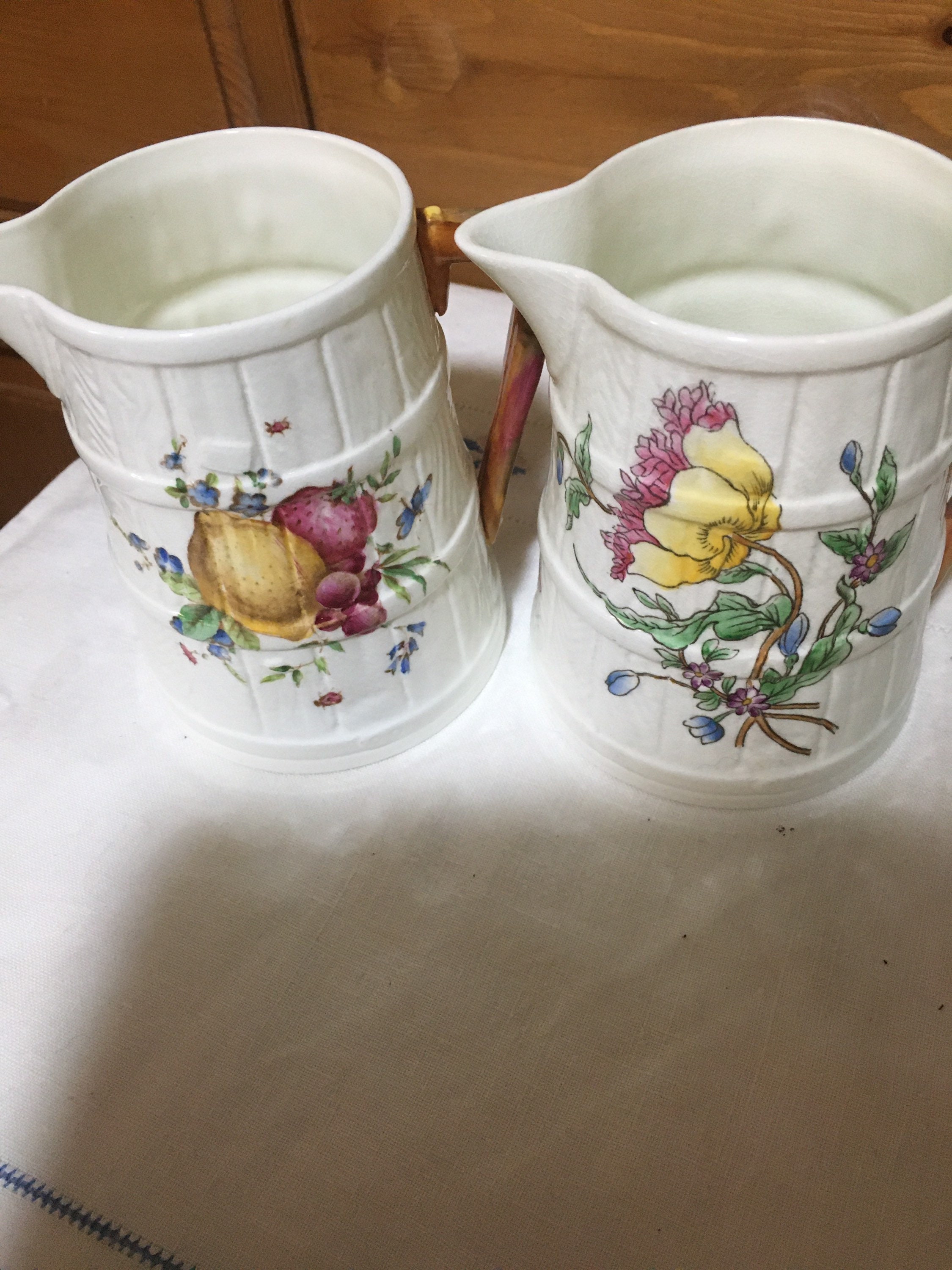 Two distinctive cream/milk jugs 4.5 inches Etsy