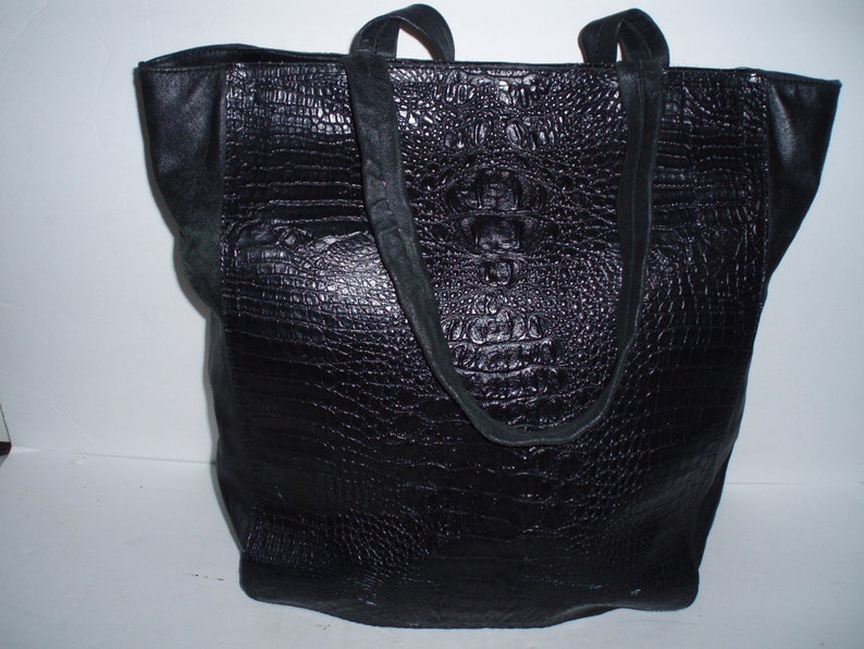 Jana Feifer Black Croc Leather Tote