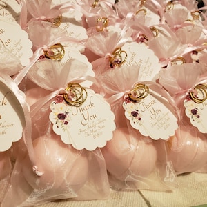 Party Favors, Bridal Shower Favors, 3.5 oz Bath Bomb Bridal Shower Favors, Handmade to Order, Customized Shower Favors