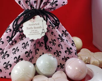 Assorted Pastel Bath Bombs Gift Set, Natural Oils, Vegan, Cruelty-Free, Made in USA