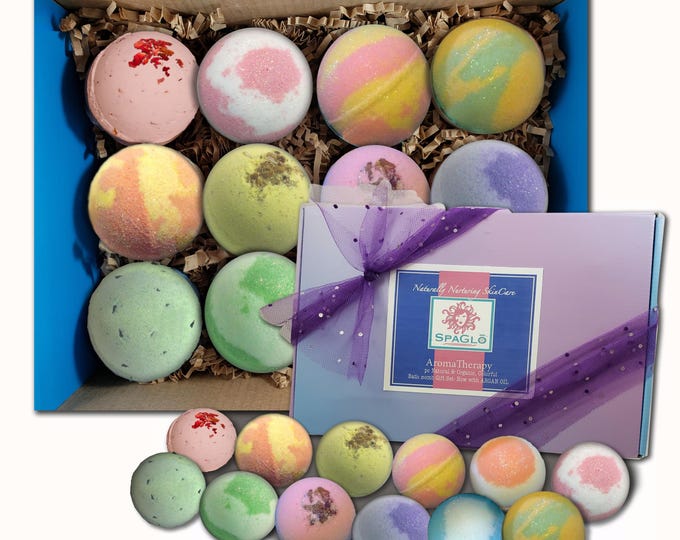Bath Bomb Gift Set, Bridesmaid Proposal Gifts, Gift for Mom, Beautifully Packaged, 12pcs Handmade In USA