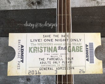 Concert Ticket Invitation / Wedding Ticket Invite