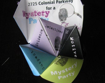 Cootie Catcher Spy Detective Birthday/Fortune Teller invitation printable template