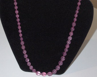 Vintage Jewelry Monet 31" Necklace Long Pink Strand of Small Glass/Acrylic Beads