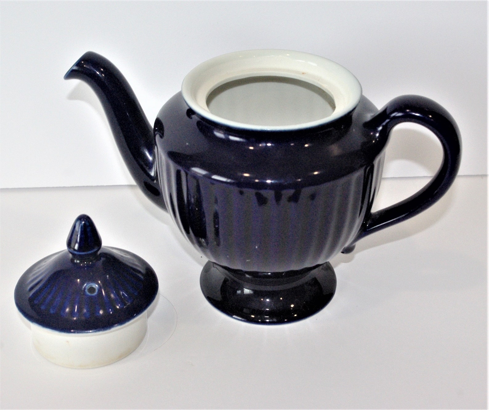 Vintage Hall Cobalt Blue Teapot 6 Cup Made in USA Etsy