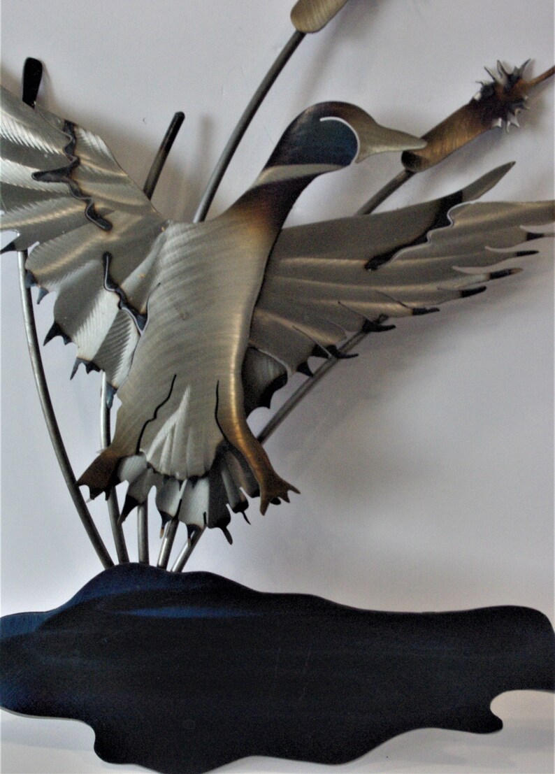 Vintage Mallard Duck Metal Sculpture Mallard Duck Leaving Etsy