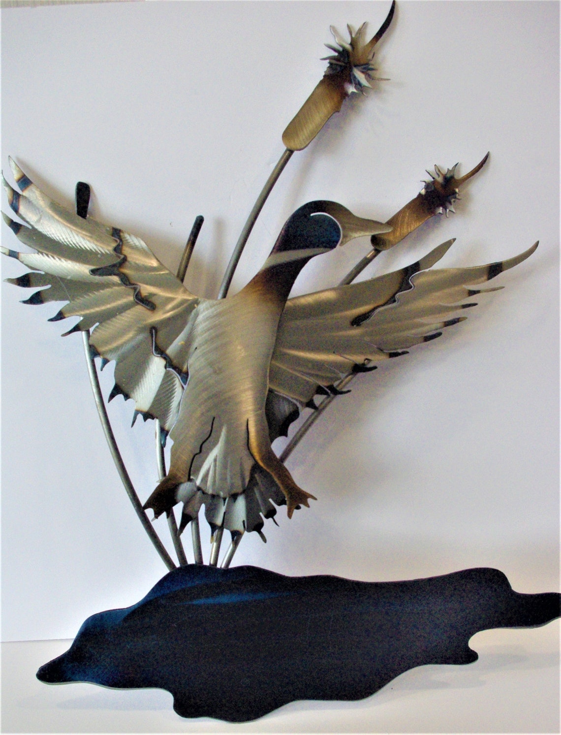 Vintage Mallard Duck Metal Sculpture Mallard Duck Leaving Etsy