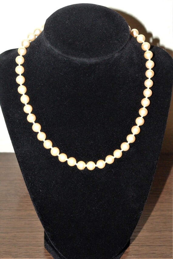 Monet Faux Cream Colored Pearls, Hand Knotted, Si… - image 1