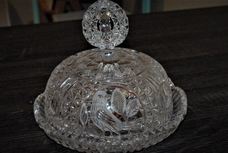 Vintage Echt Bleikristall Lead Crystal Cheese Dish Lid and Etsy