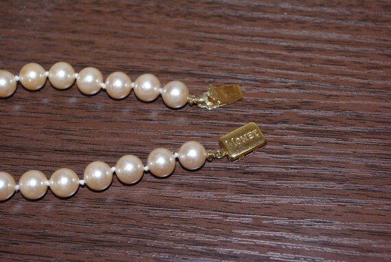 Monet Faux Cream Colored Pearls, Hand Knotted, Si… - image 4