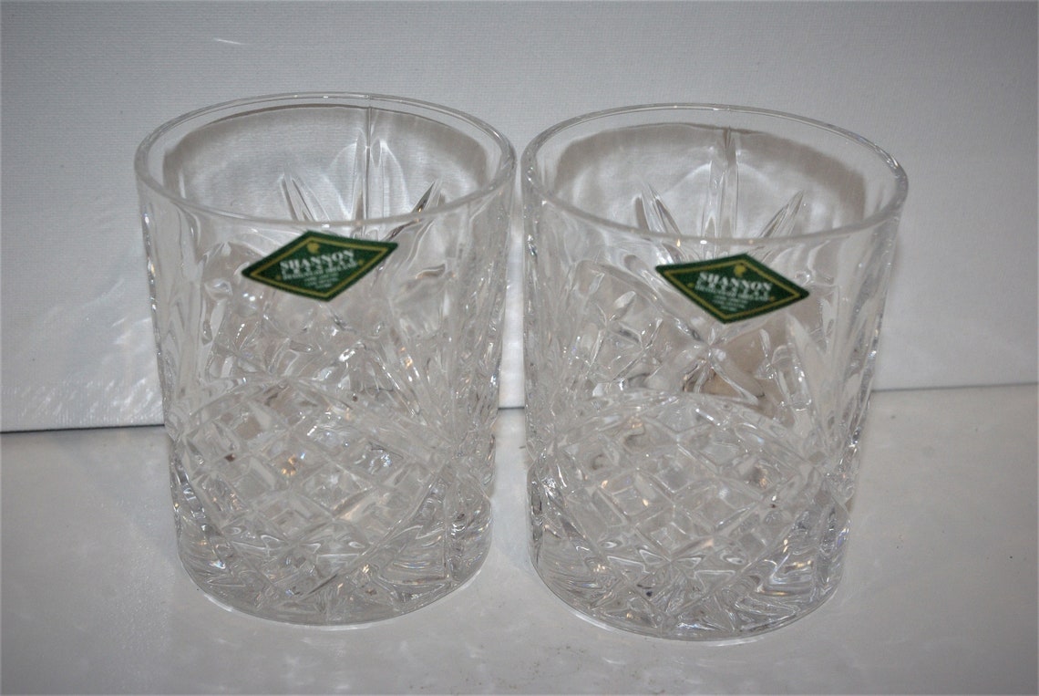 Set of 2 Shannon Crystal Bar Glasses by Godinger Dublin Etsy