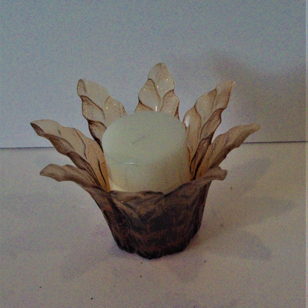 Amber Pillar Candle Holder Etsy