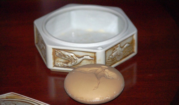 Ceramic Trinket Box, Jewelry Box, Avon Octagonal … - image 3