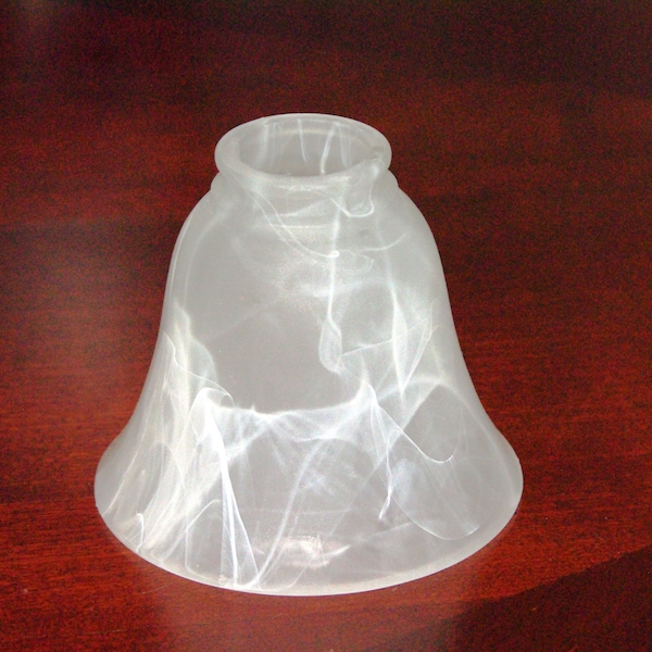 Lamp Supplies, Glass Frosted Lamp Shade for Chandelier, Sconces, Lighting Fixtures 2" Fitter, 1980s (6 Available)