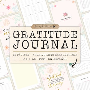 Spanish Gratitude Journal Printable PDF | Daily Mindfulness Planner A4 A5 | Gratitude Tracker | Self Care Kit Instant Download