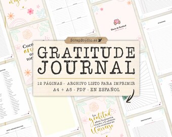 Spanish Gratitude Journal Printable PDF | Daily Mindfulness Planner A4 A5 | Gratitude Tracker | Self Care Kit Instant Download