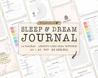 Dream Journaling PSF A4-A5, dream tracker, daily sleep quality log, Draw Your Sleep, Weekly and Monthly