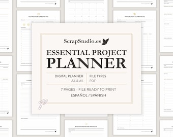 Essential Project Planner 7 pages | Printable A4 and A5 PDF | Instant Digital Download