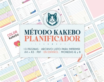 Kakebo Method Budget Planner – Printable Money Organizer in Spanish | Digital Download for USD and EUR | Minimalist Savings Tracker