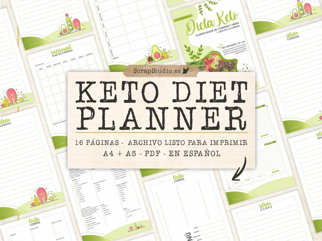 Keto Diet Meal Planner Printable PDF | Spanish A4 A5 Keto Meal Planning ...