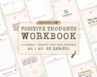 Spanish Thoughts Workbook Printable PDF, A4 & A5, 15 Pages, Instant Digital Download