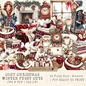 Winter Wonderland Sticker Collection - Ideal for Junk Journals & Ephemera, Printable Collage Sheets for Scrapbooking, Digital Download