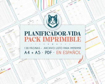 Printable Planner Bundle PDF, Daily, Finance and Fitness, Weekly Life and Mom Planner, A5, A4, Letter and Half Size Inserts