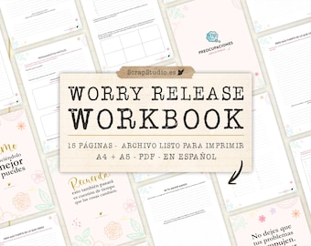 Anxiety Workbook Printable PDF | Spanish Mental Health Journal A4 A5 | Worry Tracker for Emotional Support Instant Download